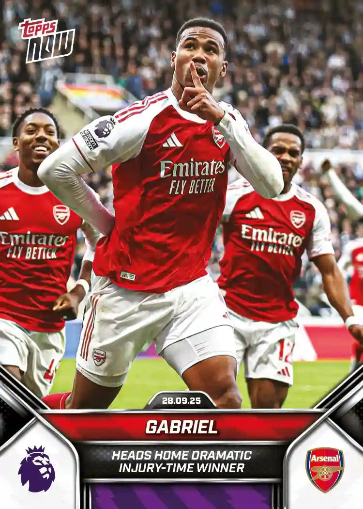 Premier League Topps Now-2025-26-Topps-Cromo-Trading Card-Gabriel-Arsenal-#028
