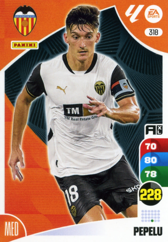 Panini Adrenalyn XL La Liga 2024/2025 - #318.  Pepelu  - Valencia - 1ª Edición, Cromo RAW