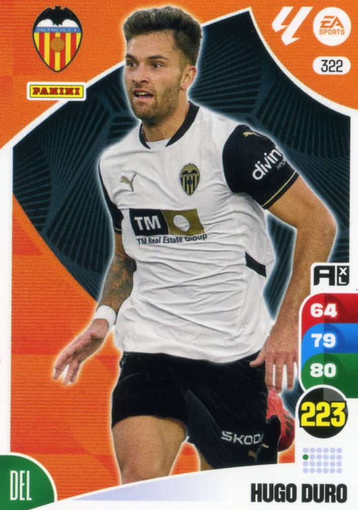 Panini Adrenalyn XL La Liga 2024/2025 - #322.  Hugo Duro  - Valencia - 1ª Edición, Cromo RAW