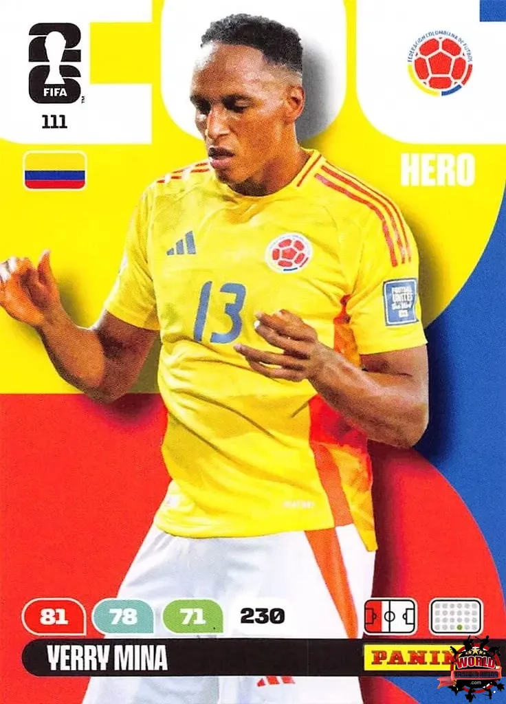 #111|Panini|Adrenlyn XL|FIFA World Cup|2026|Yerry Mina |BASICO