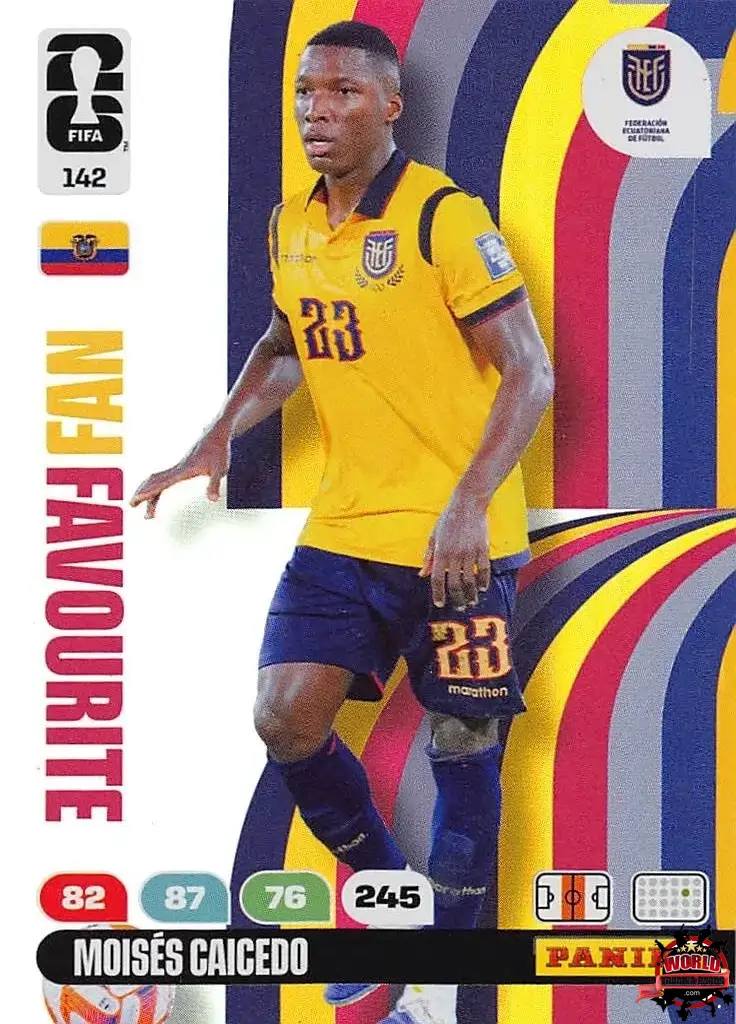 #142|Panini|Adrenlyn XL|FIFA World Cup|2026|Moisés Caicedo - Fan Favourite|BASICO