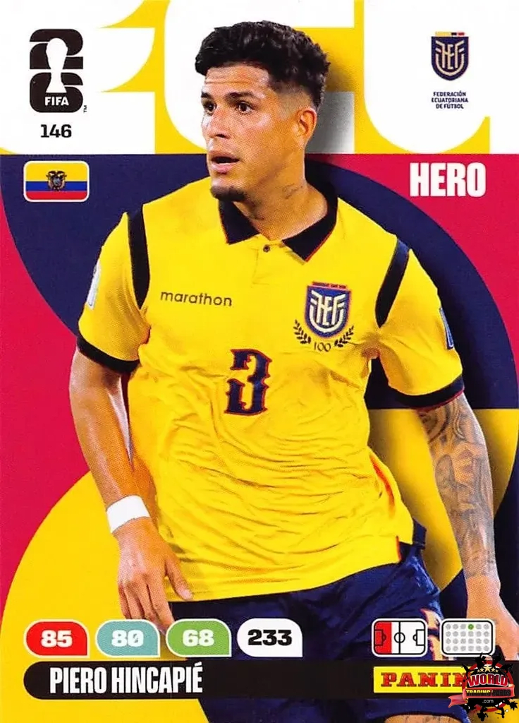 Cromo Trading Card Fútbol-Piero Hincapie -Ecuador-Panini Adrenalyn