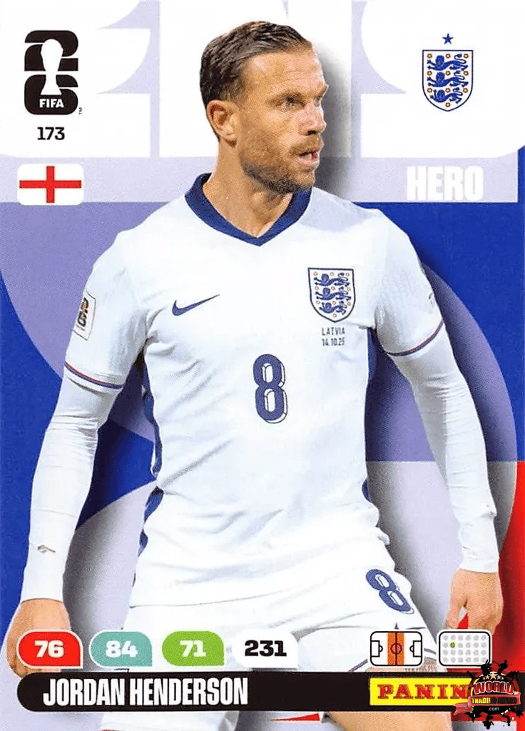 Cromo Trading Card Fútbol-Jordan Henderson -Inglaterra-Panini