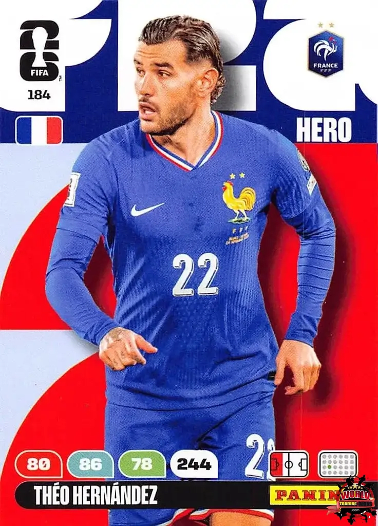 #184|Panini|Adrenlyn XL|FIFA World Cup|2026|Theo Hernandez |BASICO