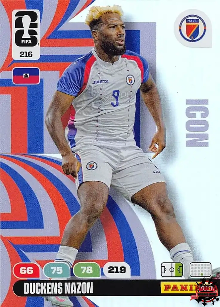 #216|Panini|Adrenlyn XL|FIFA World Cup|2026|Duckens Nazon - Icon|BASICO