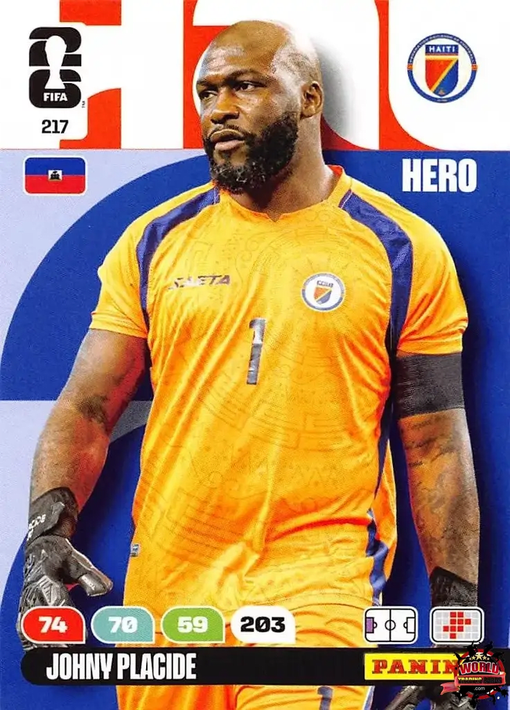 #217|Panini|Adrenlyn XL|FIFA World Cup|2026|Johny Placide |BASICO