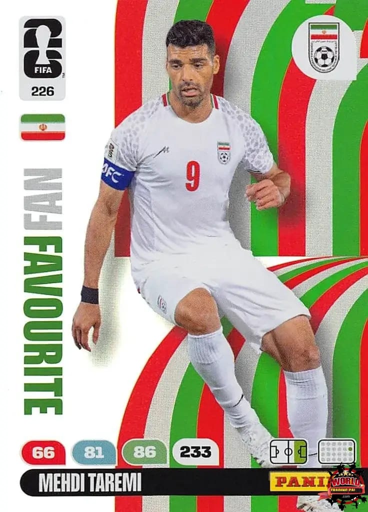 #226|Panini|Adrenlyn XL|FIFA World Cup|2026|Mehdi Taremi - Fan Favourite|BASICO