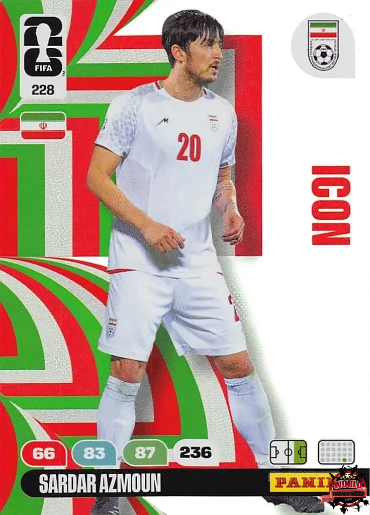 #228|Panini|Adrenlyn XL|FIFA World Cup|2026|Sardar Azmoun - Icon|BASICO