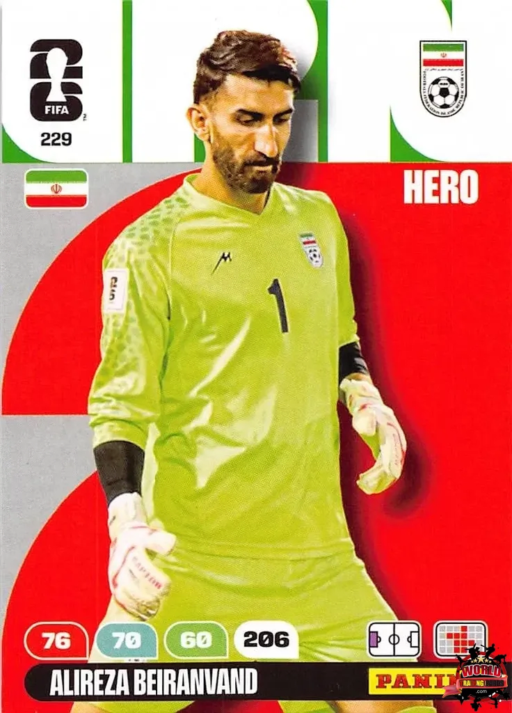 #229|Panini|Adrenlyn XL|FIFA World Cup|2026|Alireza Beiranvand |BASICO