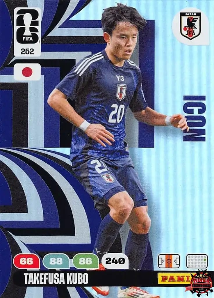 Cromo Trading Card Fútbol-Takefusa Kubo - Icon-Japón-Panini