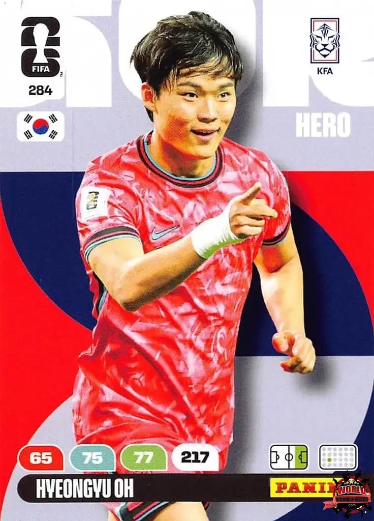 Cromo Trading Card Fútbol-Hveon-gyu Oh -Corea del Sur-Panini