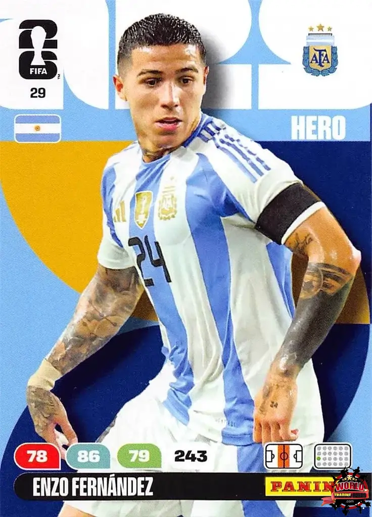 Soccer Trading Card-Enzo Fernandez -Argentina-Panini Adrenalyn XL