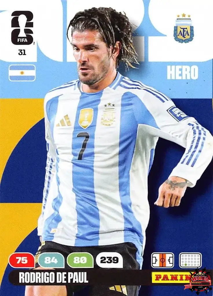 #031|Panini|Adrenlyn XL|FIFA World Cup|2026|Rodrigo De Paul |BASICO