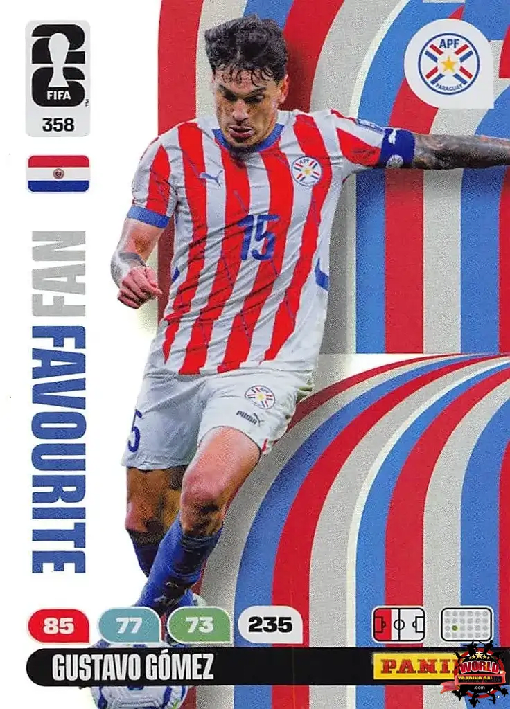 #358|Panini|Adrenlyn XL|FIFA World Cup|2026|Gustavo Gómez - Fan Favourite|BASICO