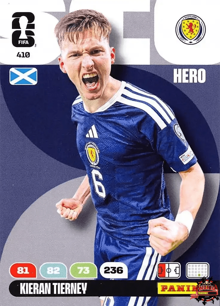 #410|Panini|Adrenlyn XL|FIFA World Cup|2026|Kieran Tierney |BASICO