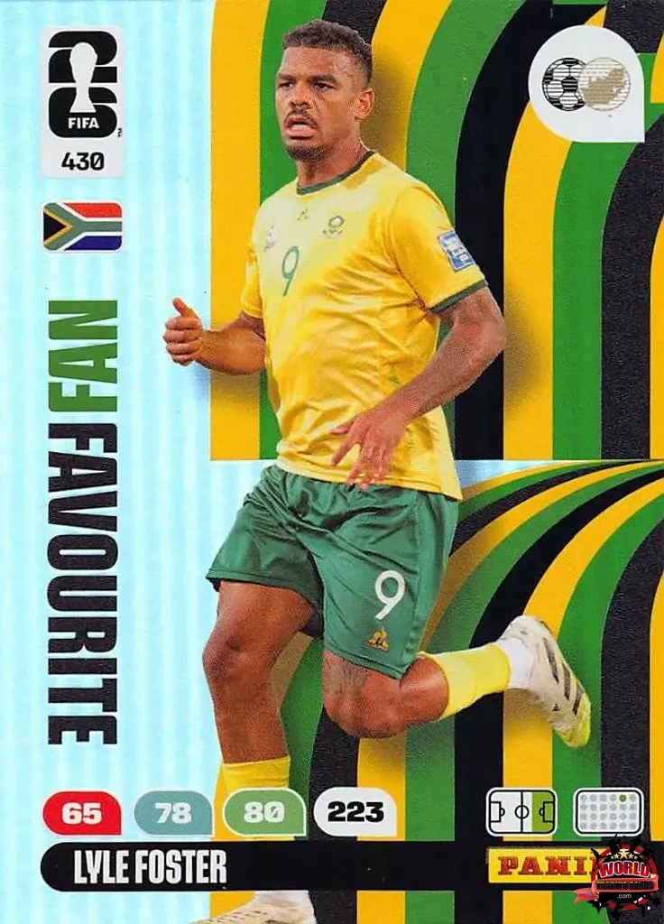 #430|Panini|Adrenlyn XL|FIFA World Cup|2026|Lvle Foster - Fan Favourite|BASICO