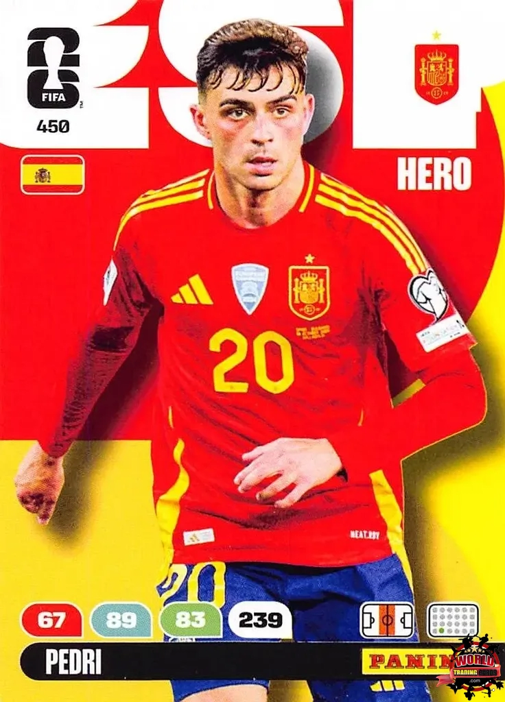Soccer Trading Card-Pedri-Spain-Panini Adrenalyn XL Fifa World Cup