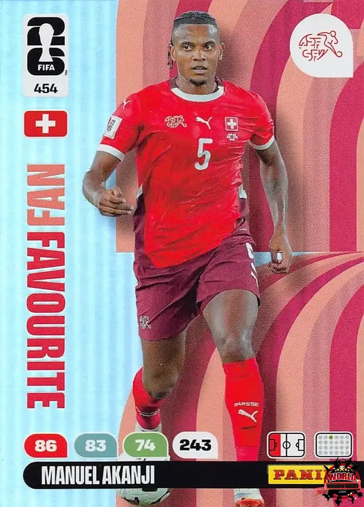 #454|Panini|Adrenlyn XL|FIFA World Cup|2026|Manuel Akanji - Fan Favourite|BASICO