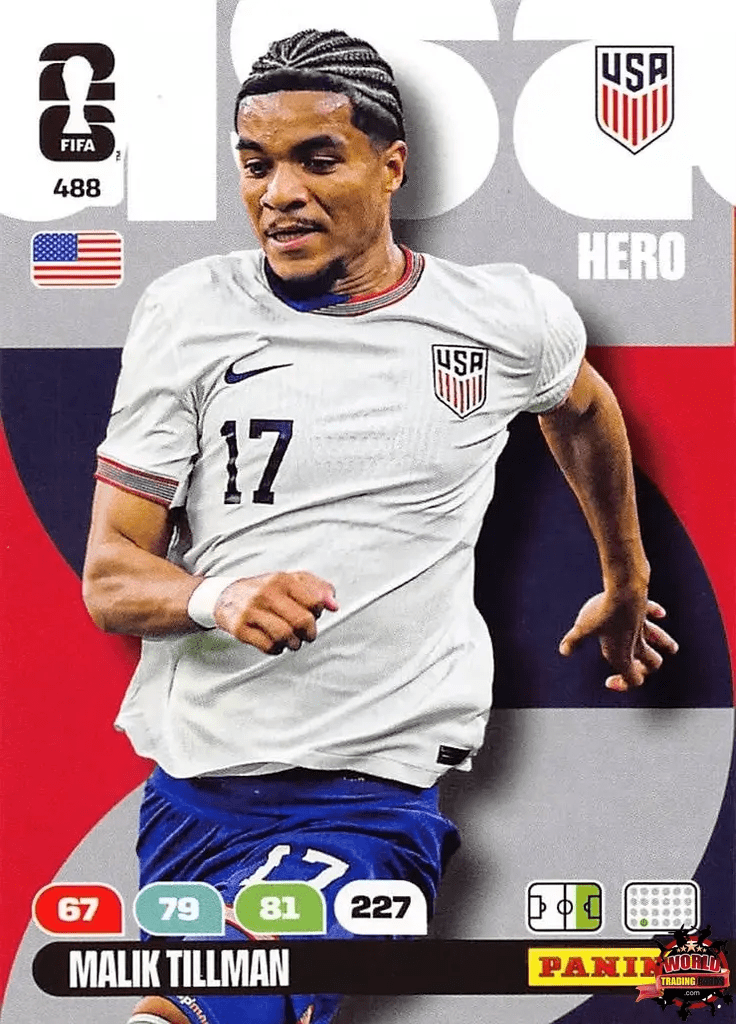 Cromo Trading Card Fútbol-Malik Tillman -Estados Unidos-Panini