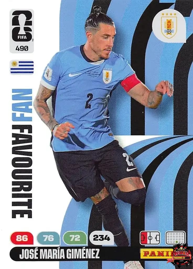 #490|Panini|Adrenlyn XL|FIFA World Cup|2026|José María Giménez - Fan Favourite|BASICO