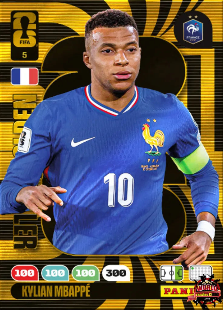 #005 | Panini | Adrenalyn XL | FIFA World Cup | 2026 | Kylian Mbappe | Francia | GOLDEN BALLER