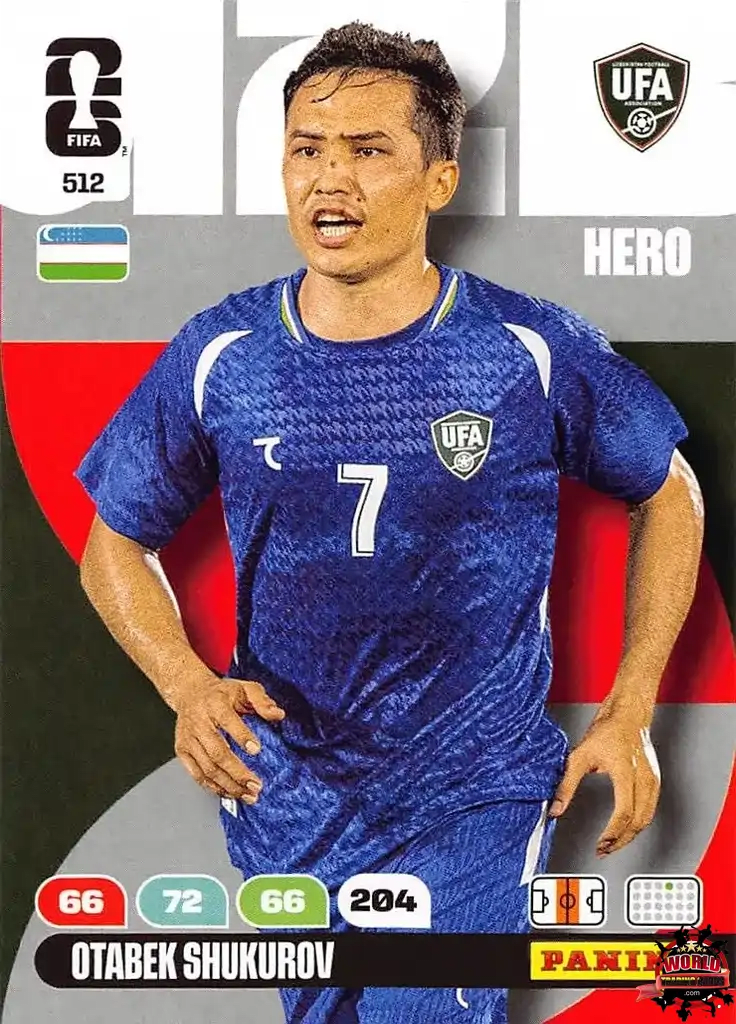 Football Trading Card-Otabek Shukurov-Uzbekistan-Panini Adrenalyn