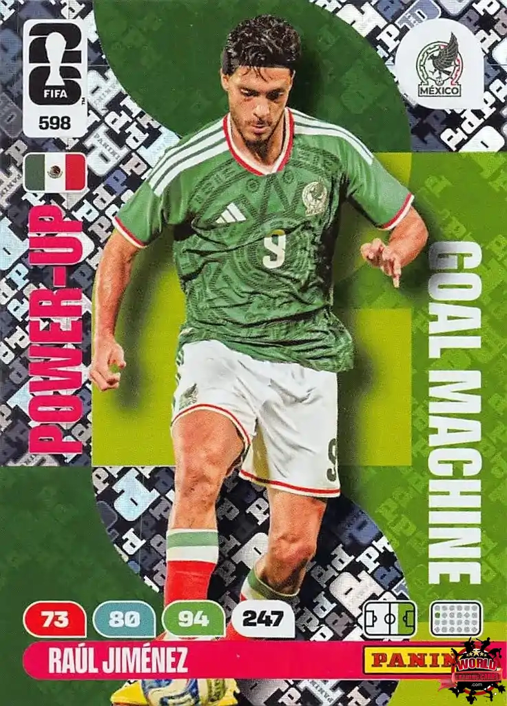 #598|Panini|Adrenlyn XL|FIFA World Cup|2026|Raúl Jiménez|Goal Machine