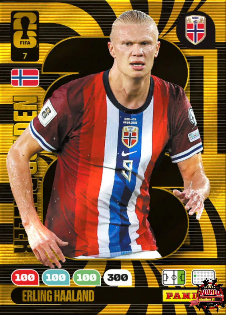#007 | Panini | Adrenalyn XL | FIFA World Cup | 2026 | Erling Haaland | Noruega | GOLDEN BALLER