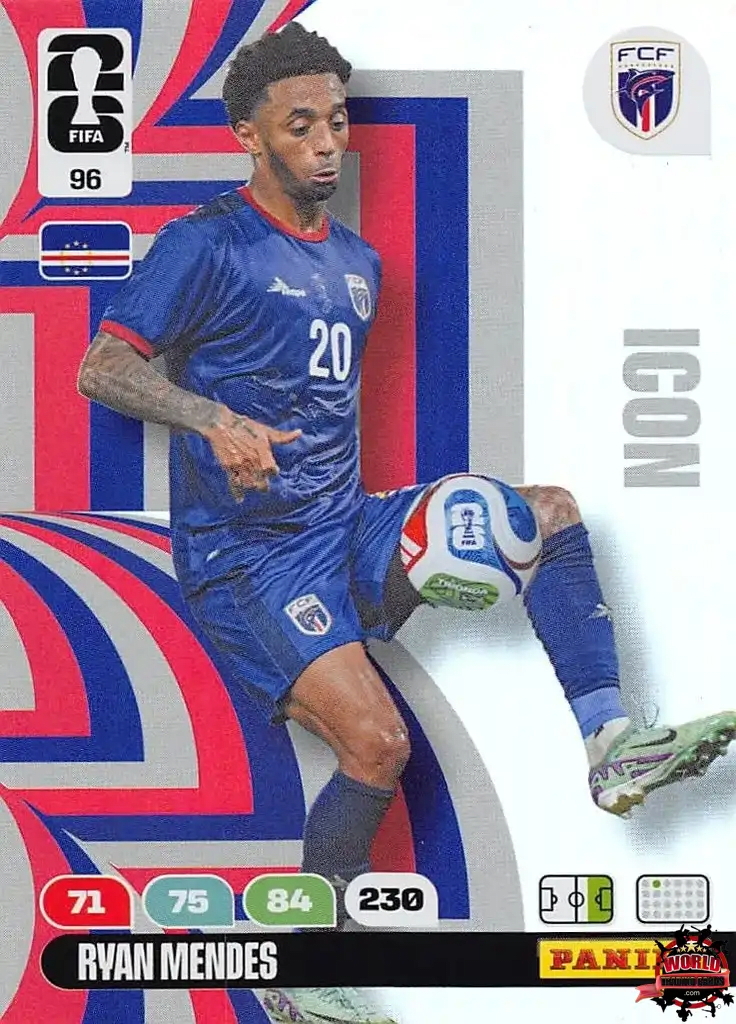 Football Trading Card-Ryan Mendes - Icon-Cape Verde-Panini