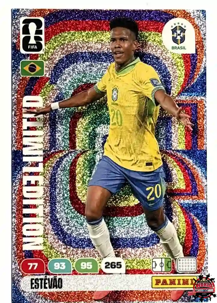 Cromo Trading Card Fútbol-Estevao-Brasil-Panini Adrenalyn XL Fifa