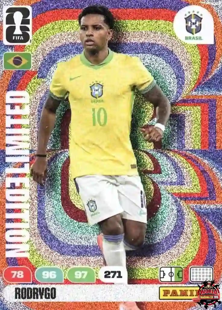 Trading Card Soccer-Rodrygo-Brazil-Panini Adrenalyn XL Fifa World