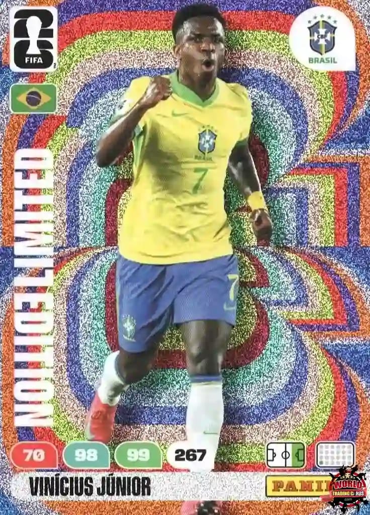 limited edition soccer cards Football Trading Card-Vinicius Junior-Brazil-Panini Adrenalyn XL FIFA World Cup 2026-LE15-Limited Edition