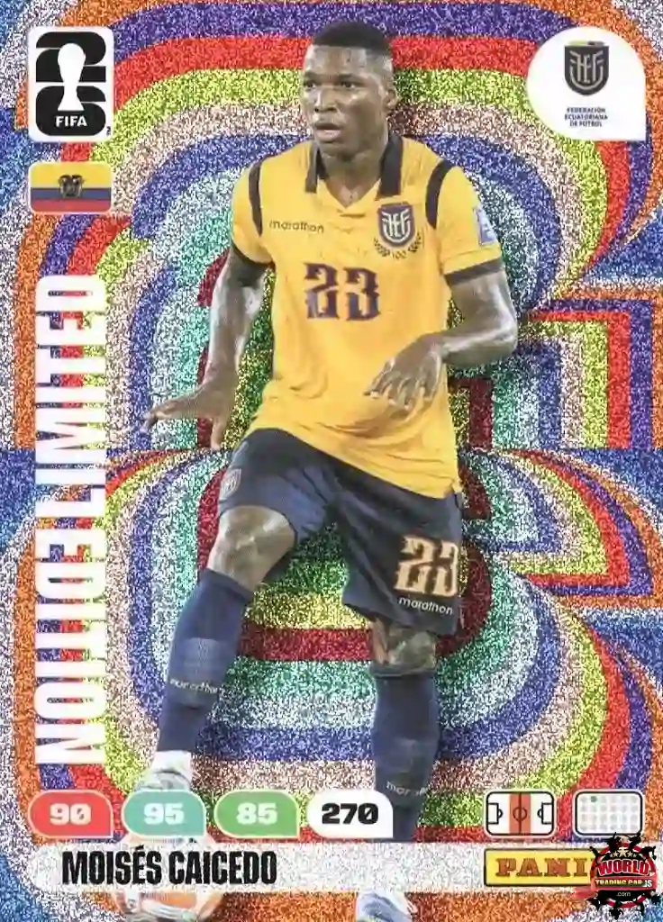soccer. デモCD Sandal Art Cromo Trading Card Fútbol-Moises Caicedo-Ecuador-Panini Adrenalyn