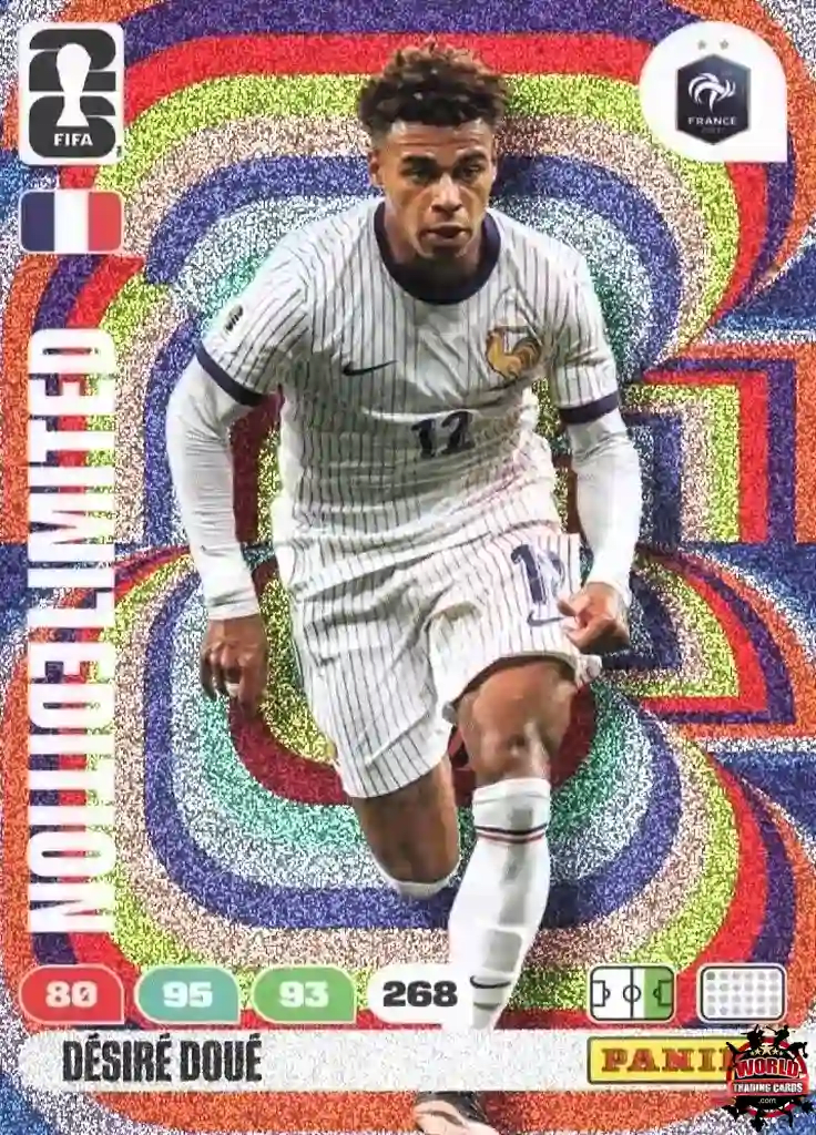 soccer cards limited edition Chromium Trading Card Football-Desire Doue-France-Panini Adrenalyn XL Fifa World Cup 2026-LE32-Limited Edition