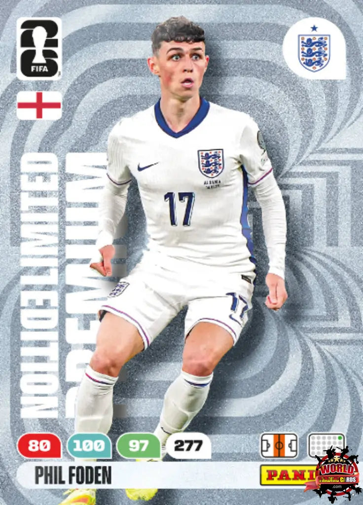 Soccer Trading Card-Phil Foden-England-Panini Adrenalyn XL Fifa