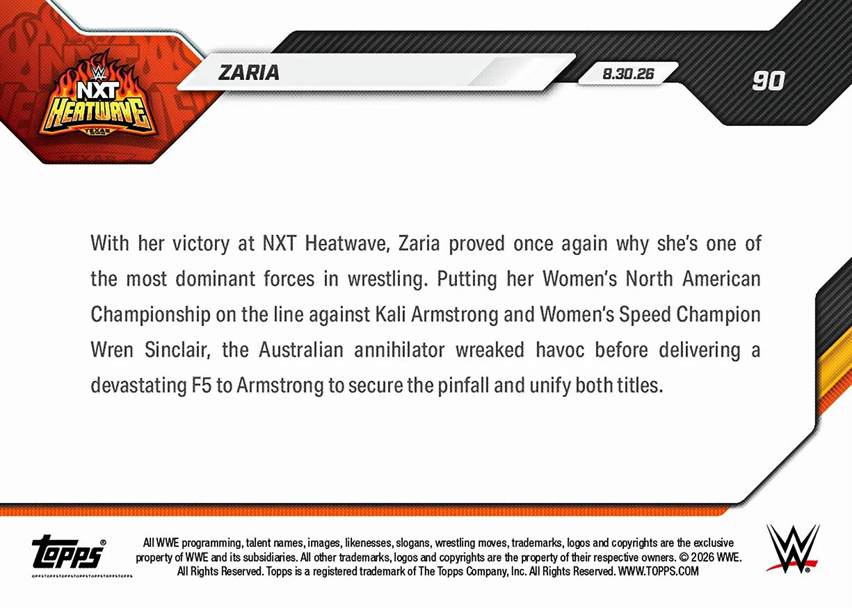 2026 | Topps | Now | WWE | #090 | Zaria | Base