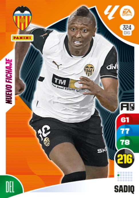 Panini Adrenalyn XL La Liga 2024/2025 - #324 Bis-. Sadiq - Nuevo Fichaje - Valencia