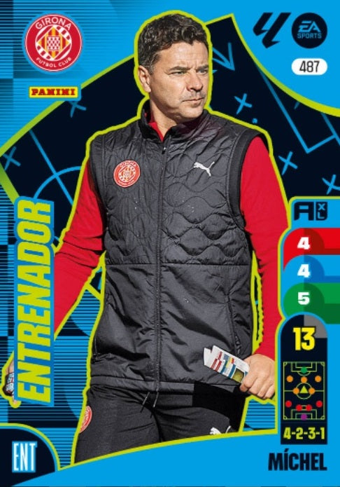 Michel Sánchez - Panini Adrenalyn XL La Liga 2024/2025 - #487 - Girona FC - Entrenador