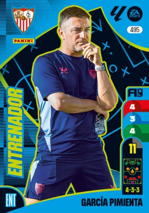 García Pimienta - Panini Adrenalyn XL La Liga 2024/2025 - #495-. Sevilla FC - Entrenador