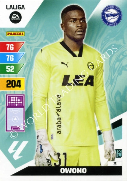 Cromo Trading Card Fútbol-Owono-Alaves-Panini Adrenalyn XL 2023-2024-#003-Básico