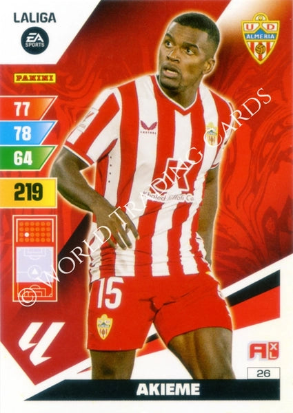 Cromo Trading Card Fútbol-Akieme-Almeria-Panini Adrenalyn XL 2023-2024-#026-Básico
