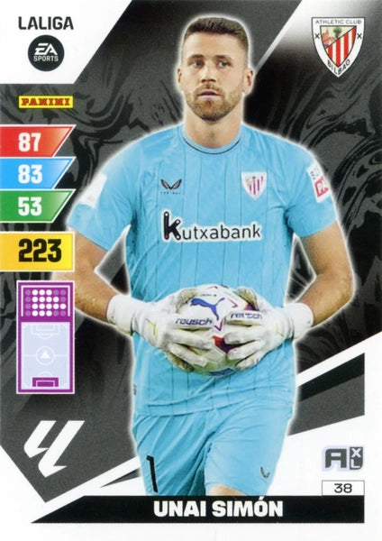 Cromo Trading Card Fútbol-Unai Simon-Athletic Club-Panini Adrenalyn XL 2023-2024-#038-Básico