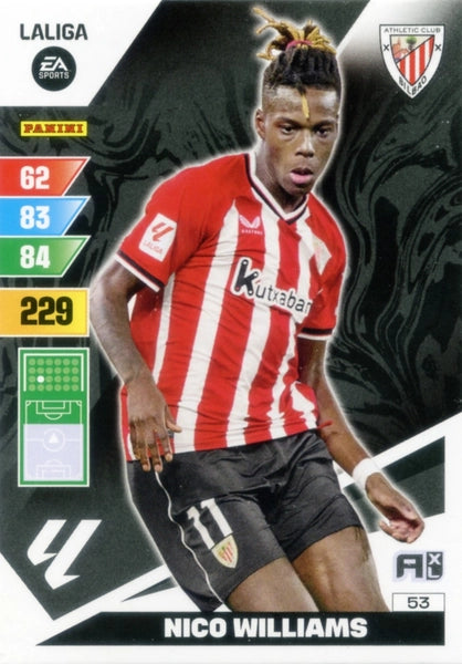 Cromo Trading Card Fútbol-Nico Williams-Athletic Club-Panini Adrenalyn XL 2023-2024-#053-Básico