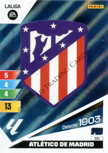 Cromo Trading Card Fútbol-Escudo-Atletico de Madrid-Panini Adrenalyn XL 2023-2024-#055-Básico