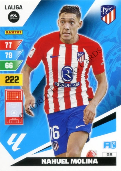 Cromo Trading Card Fútbol-Nahuel Molina-Atletico de Madrid-Panini Adrenalyn XL 2023-2024-#058-Básico