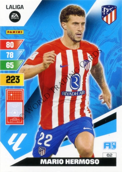 Cromo Trading Card Fútbol-Mario Hermoso-Atletico de Madrid-Panini Adrenalyn XL 2023-2024-#062-Básico