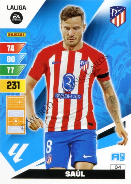 Cromo Trading Card Fútbol-Saul-Atletico de Madrid-Panini Adrenalyn XL 2023-2024-#064-Básico