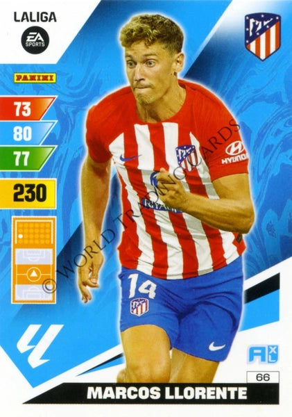 Cromo Trading Card Fútbol-Marcos Llorente-Atletico de Madrid-Panini Adrenalyn XL 2023-2024-#066-Básico