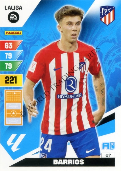 Cromo Trading Card Fútbol-Barrios-Atletico de Madrid-Panini Adrenalyn XL 2023-2024-#067-Básico