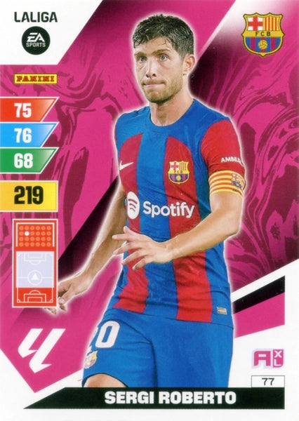 Cromo Trading Card Fútbol-Sergi Roberto-Barcelona-Panini Adrenalyn XL 2023-2024-#077-Básico